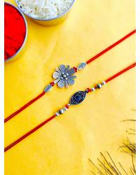 Buy Online Crunchy Fashion Earring Jewelry Pink Floral Beaded Handmade Rakhi for Sister/Bhabhi Rakhi CFRKH0245