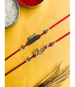 Best Brother-Bhai Oxidised Silver Rakhi set for Brother-Pack of 2