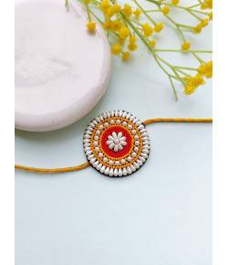 Buy Online Crunchy Fashion Earring Jewelry Pearl Flower Handmade Rakhis for Brother Rakhi CFRKH0202