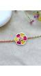 Pink-Yellow Blossom Beaded Rakhis for Sisters & Brothers