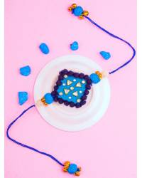 Buy Online Crunchy Fashion Earring Jewelry Handmade Pink-yellow Rakhi Combo for Bhai & Bhabhi Rakhi CFRKH0257