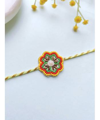 Handmade Flower Rakhi for Bhai,Bhabhi - Perfect for Raksha Bandhan