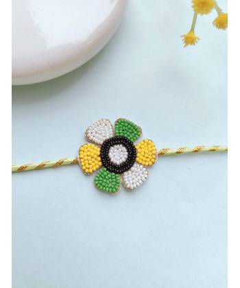 Handmade Multicolor Flower Rakhi for Bhai-Bhabhi