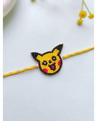 Buy Online Crunchy Fashion Earring Jewelry Handmade Pink-yellow Rakhi Combo for Bhai & Bhabhi Rakhi CFRKH0257