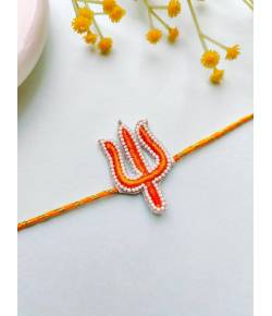 Buy Online Crunchy Fashion Earring Jewelry Trishul Handmade Rakhi for Brother Rakhi CFRKH0229