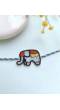 Handmade Multicolor Beaded Elephant Rakhi for Brother