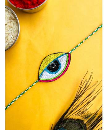 Handmade Evil Eye Rakhi for Brother, Bhabhi