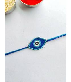 Buy Online Crunchy Fashion Earring Jewelry The Evil Eye Hand Beaded Rakhi - Perfect for Raksha Bandhan 2024 Rakhi CFRKH0233