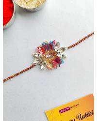 Buy Online Crunchy Fashion Earring Jewelry Personalized Initials 'A' Handmade Rakhi for Brother Rakhi CFRKH0279