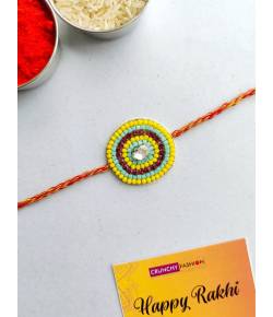 Buy Online Crunchy Fashion Earring Jewelry Multicolored Handmade Beaded Rakhi For Brother - Ideal for Raksha Bandhan Rakhi CFRKH0237