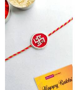 Buy Online Crunchy Fashion Earring Jewelry Satvik Handmade Beaded Rakhi for Brother Rakhi CFRKH0247