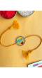 BRO Rakhi - Handmade Yellow-Sky Blue Beaded Rakhi for Brother