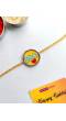 BRO Rakhi - Handmade Yellow-Sky Blue Beaded Rakhi for Brother