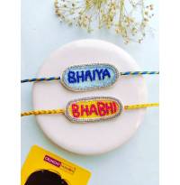 Bhaiya-Bhabhi Handmade Beaded Rakhi Set for Bro Bhabhi