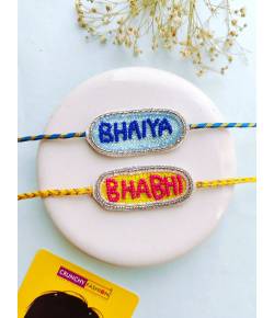 Bhaiya-Bhabhi Handmade Beaded Rakhi Set for Bro Bhabhi