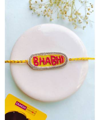 Pink Handmade Rakhi for Bhabhi