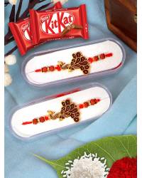 Buy Online Crunchy Fashion Earring Jewelry Crunchy Fashion  Floral Rakhi set Pack Of 2 Gifts CFRKH0028