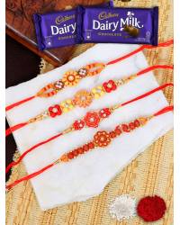 Buy Online Crunchy Fashion Earring Jewelry Crunchy Fashion Kundan & Pearl Rakhi Set With  Cadbury Chocolate GCFRKH0078 Rakhi GCFRKH0078