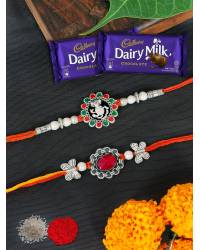 Buy Online Crunchy Fashion Earring Jewelry Crunchy Fashion Wodden Ganesha Bhaiya Bhabhi Rakhi Set  With Chocolates GCFRKH0092 Rakhi GCFRKH0092