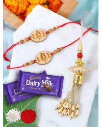 Buy Online Crunchy Fashion Earring Jewelry Crunchy Fashion Om Multicolor Rakhi Set With KitKat Chocolates GCFRKH0070  Rakhi GCFRKH0070