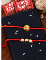 Buy Online Crunchy Fashion Earring Jewelry Crunchy Fashion Kundan & Pearl Rakhi Set With  Cadbury Chocolate GCFRKH0078 Rakhi GCFRKH0078