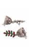 Oxidised German Silver Multicolor Leaf ShapedJhunka Earrings RAE0406