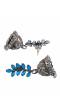 Oxidised Silver Sky Blue Leaf ShapedJhunka Blue Earrings RAE0409