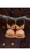 Oxidised Gold-Plated Traditional Pink Jhunka Earrings RAE0448