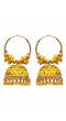 Oxidised Gold-Plated Traditional Yellow Jhunka Earrings RAE0449