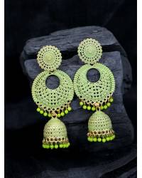 Buy Online Crunchy Fashion Earring Jewelry Green & Black Ball Shaped Drops Earrings Jewellery CFE1367