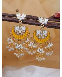 Buy Online Royal Bling Earring Jewelry Handcrafted Yellow Beaded Floral Contemporary Earrings Drops & Danglers CFE1875