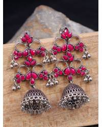 Buy Online Royal Bling Earring Jewelry Oxidized Silver Multi Chandwali Dangler Earring RAE0758 Jewellery RAE0758