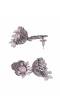 Oxidized Silver Pink Stone Lotus Jhumka Earrings  for Women/Girls