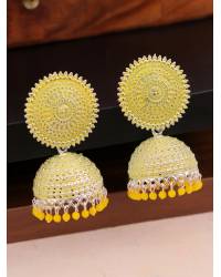Buy Online Crunchy Fashion Earring Jewelry Crunchy Fashion Yellow Beaded Tassel Earrings CFE1674 Earrings CFE1674