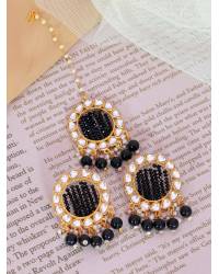 Buy Online Crunchy Fashion Earring Jewelry Gold-Plated Floral Maroon Jhumka Jhumki Earrings RAE0949 Jewellery RAE0949