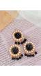 Crunchy Fashion Gold-Plated Black  Kundan & Pearl Errings Tika RAE2152