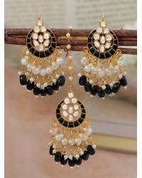 Buy Online Royal Bling Earring Jewelry Traditional Gold Plated Maroon Kundan Necklace with Stud Earrings RAS0171 Jewellery RAS0171