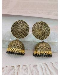 Buy Online Crunchy Fashion Earring Jewelry Floral Petite Green Silver Earrings Jhumki RAE0335