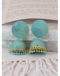 Buy Online Crunchy Fashion Earring Jewelry Boho Beaded Blue Crystal Hoop Earrings Jewellery CMB0080