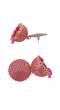 Crunchy Fashion Gold-Plated Punjabi Dropping Pink  Beads Jhumki Earring RAE2172