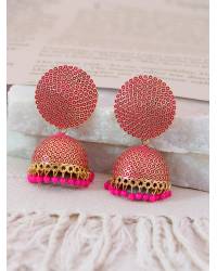 Buy Online Royal Bling Earring Jewelry Beautiful Meenakari Peacock Inspired Gold-Plated Royal  Pink-Multicolor Jhumka Earrings RAE1139 Jewellery RAE1139