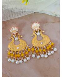 Buy Online Royal Bling Earring Jewelry Gold Plated Kundan Earrings With Pearls RAE0785 Jewellery RAE0785