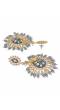 Crunchy Fashion Clustered Beads & Meenakari Grey Embellished Jhumki Earring RAE13201