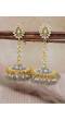 Crunchy Fashion Clustered Beads & Meenakari Grey Embellished Jhumki Earring RAE13201