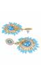 Crunchy Fashion Clustered Beads & Meenakari Sky Blue Embellished Jhumki Earring RAE13202