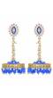Crunchy Fashion Clustered Beads & Meenakari Blue Embellished Jhumki Earring RAE2203