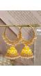Gold Plated Handcrafted Enamel Purple  Meenakari Hoop Earrings RAE1345