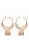 Crunchy Fashion Ethnic Gold Plated Orange Meenakari  Hoops Jhumka Earrings RAE1360