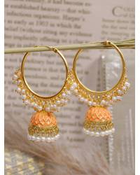 Buy Online Crunchy Fashion Earring Jewelry Oxidised Gold-Plated Enamel  Maroon Pearl Pearls Jhumka Earrings RAE1939 Jhumki RAE1939