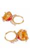 Crunchy Fashion Ethnic Gold Plated Red Meenakari  Hoops Jhumka Earrings RAE1368